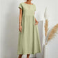 🌸 60% OFF NOW! 🌸Summer Fashion Solid Color Cotton Linen Pocket Dress