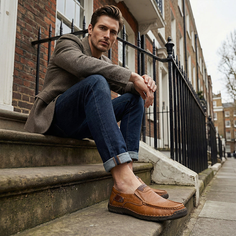 ⏳Time-Limited Special⏰Classic Men’s Slip-On Leather Shoes – Premium Calfskin, All-Day Comfort & Effortless Style