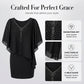 🌸2026 Summer Specials💐Rhinestone V-Neck Cape Dress with Chiffon Overlay