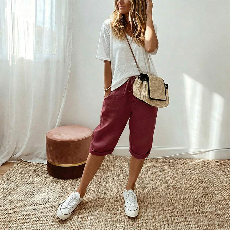 🌈🌈6 New Colours!👖Women's Casual Cotton Linen Capris
