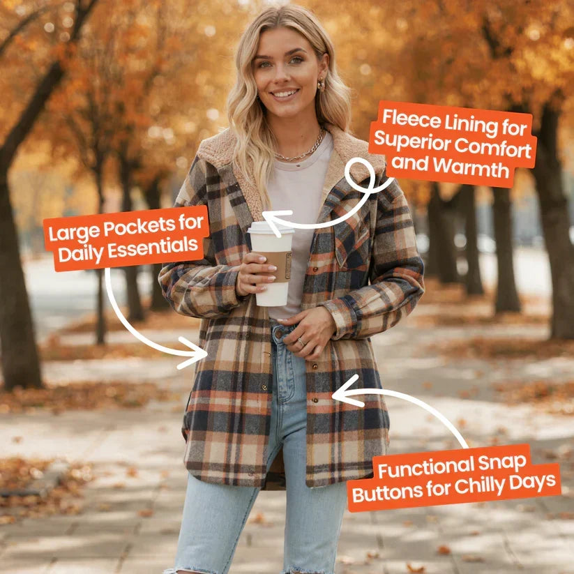 ⏳Limited-time 50% off⏰Women’s Classic Cozy Plaid Hooded Jacket🧥