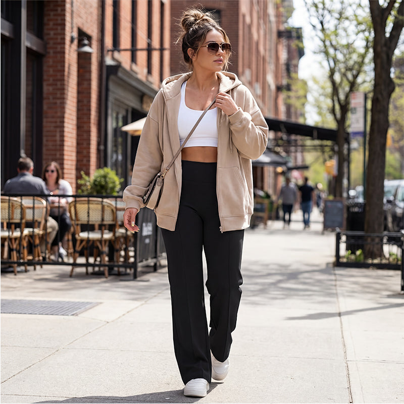 🧘‍♀️Women's High Waist Wide Leg Pants – Soft stretch fabric, gentle tummy control! Flattering fit for every shape. Easy pull-on, no tricky buttons.