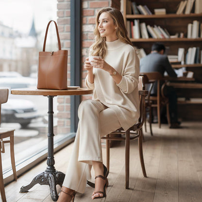 🎁Winter Hot Sale 59% OFF💝Women's 2-piece set – Asymmetrical sweater + Wide-Leg pants