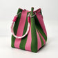 👜 Boho Striped Knit Bucket Handbag for Women – Handmade Summer Beach Shoulder Bag
