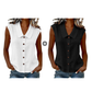 Women’s V-Neck Button-Down Top