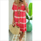 ✨Tie-Dye Striped Short Sleeve T-Shirt Dress – Soft & flowy – Perfect for summer, beach or casual days – comfortable and stylish 🌊
