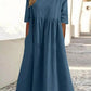 💝2025 NEW SALE💝Women's Casual Basic Outdoor Crew Neck Pocket Smocked Cotton Dress