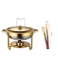 Stainless Steel Chafing Dish Buffet Set 5QT with Fuel Can Rack, Gold Food Warmer for Parties