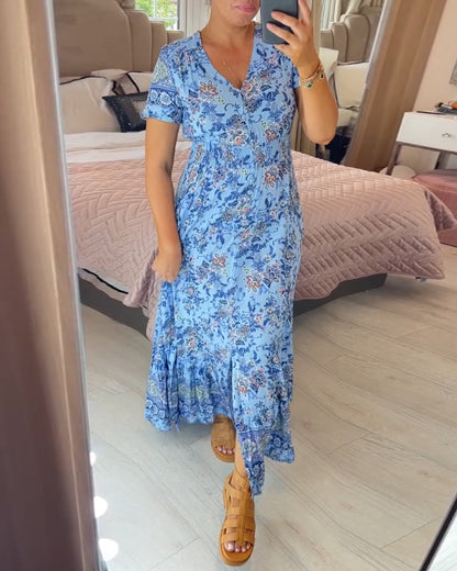 📢📢50% OFF!!⏰Floral Print V-neck Dress