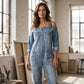 Loose Fit Wide-Leg Overall Jumpsuit with Pockets