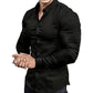 Men's Solid Color Lapel Long Sleeve Button-Down Shirts