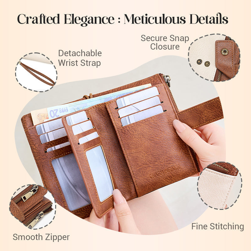 🥳2026 HOT SALE🥳💞50K+ SOLD!👛🛡️ 50% OFF! Women's RFID Blocking Leather Wallet – Blocks digital pickpockets. Soft leather, multiple slots. Secure & stylish. 👜💳