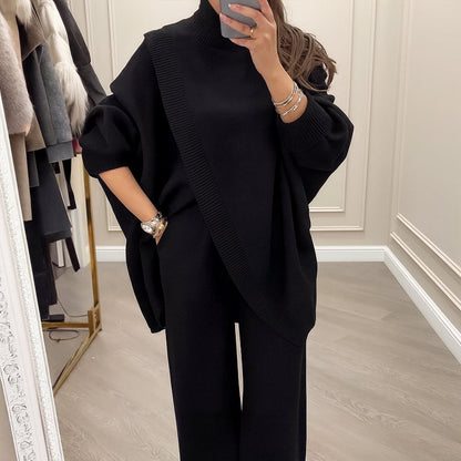 🎁Winter Hot Sale 59% OFF💝Women's 2-piece set – Asymmetrical sweater + Wide-Leg pants