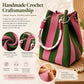 👜 Boho Striped Knit Bucket Handbag for Women – Handmade Summer Beach Shoulder Bag
