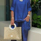 Women's casual plus size cotton blend set
