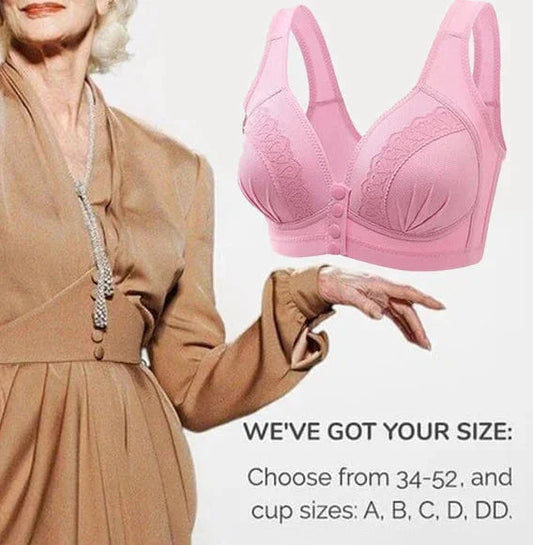 📢📢50% OFF!!⏰⏰Front Button Breathable Skin-Friendly Cotton Bra
