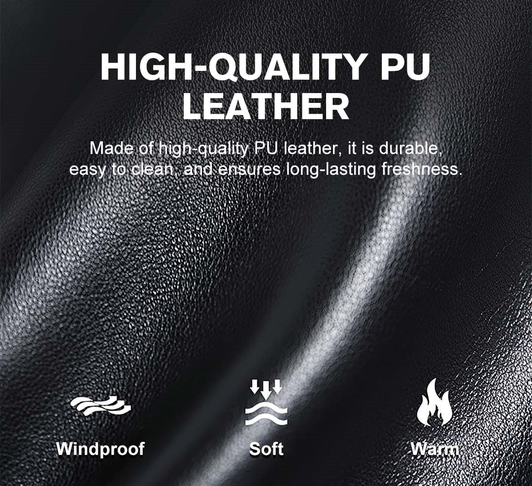 🔥Give the elders a warm winter🍃PU Leather Flat Top Warm Baseball Cap