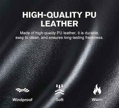 🔥Give the elders a warm winter🍃PU Leather Flat Top Warm Baseball Cap