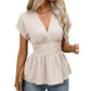 🔥2026 Summer New 🩷Women’s Elegant Wrap-Around V-Neck Plain Ruffle Top