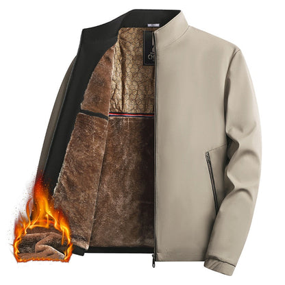 Men's Solid Color Zip Up Warm Jacket -💪Anti-wrinkle, windproof, rainproof and snowproof!