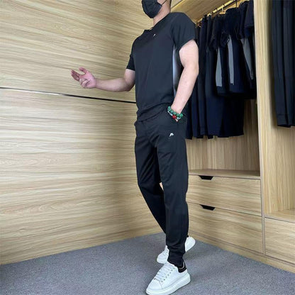 ✨❄️Men's Casual Sports Short Sleeve Long Pants (2-Piece Set)