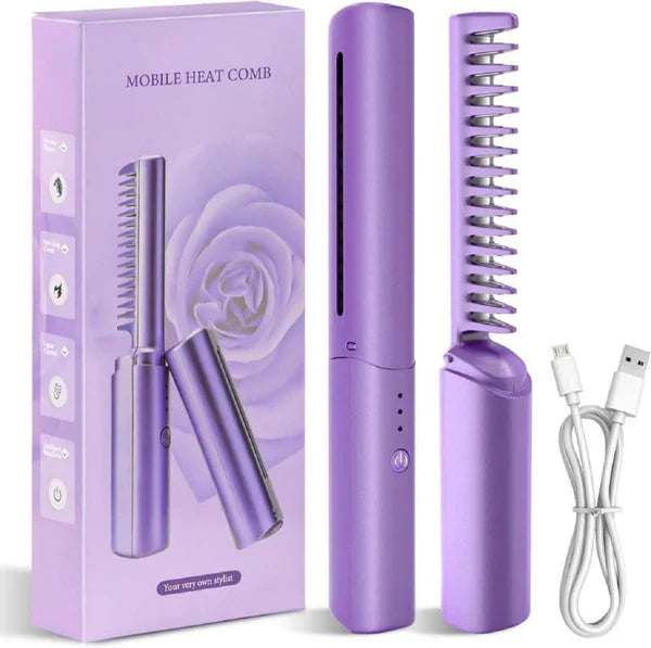🎄Xmas Sale-Up to 49% OFF💇‍♀️Portable Cordless Hair Straightening Comb(🎁V-Shaped Hair Straightening Comb)