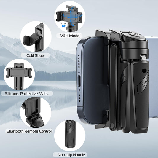 🔥2025 NEW SALES🔥Extendable Grip Phone Tripod with Detachable Remote Pocket Size