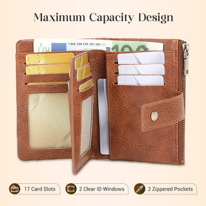 🥳2026 HOT SALE🥳💞50K+ SOLD!👛🛡️ 50% OFF! Women's RFID Blocking Leather Wallet – Blocks digital pickpockets. Soft leather, multiple slots. Secure & stylish. 👜💳