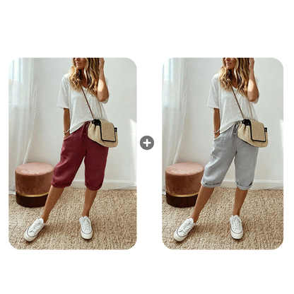 🌈🌈6 New Colours!👖Women's Casual Cotton Linen Capris