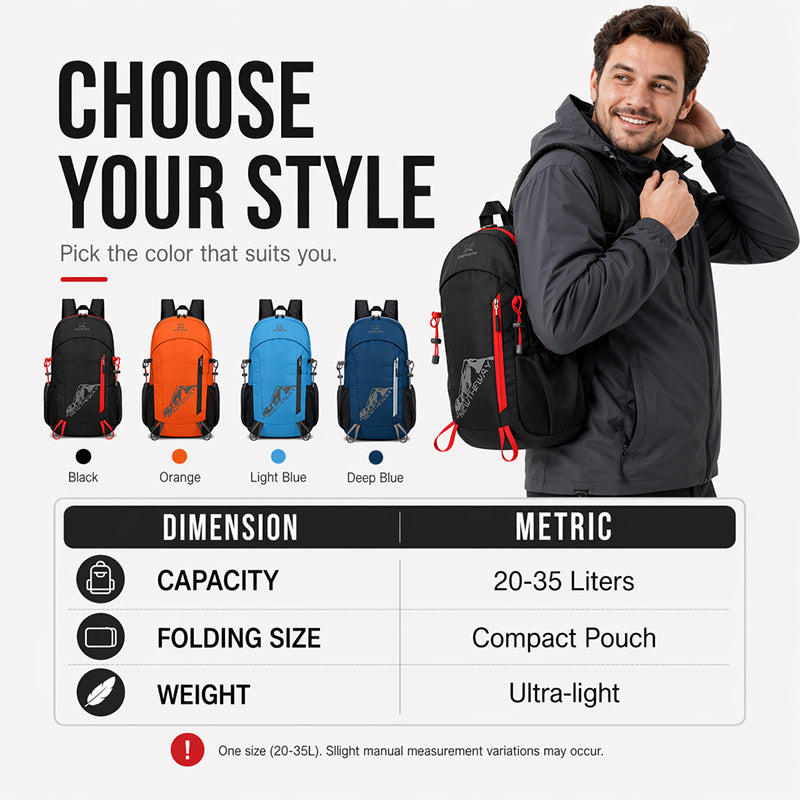 🌧️Foldable Waterproof Camping Backpack – Lightweight Portable Outdoor Travel Rucksack⛺