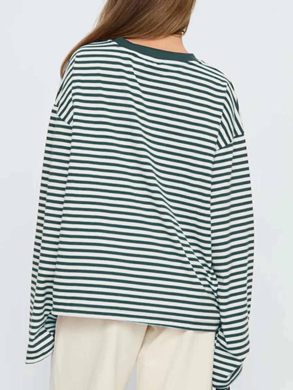 🔥LAST DAY SALE 50% OFF✨⚡Women's Striped Long Sleeve Top