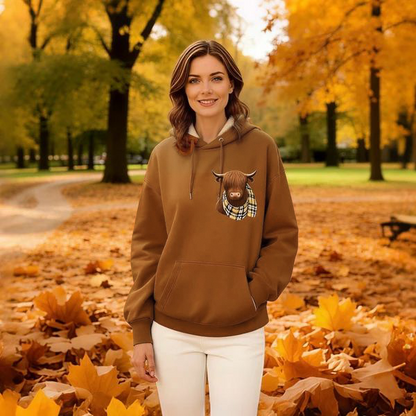 🐮🎁Cute Highland Cow Cozy Fleece-Lined Hooded Sweatshirt
