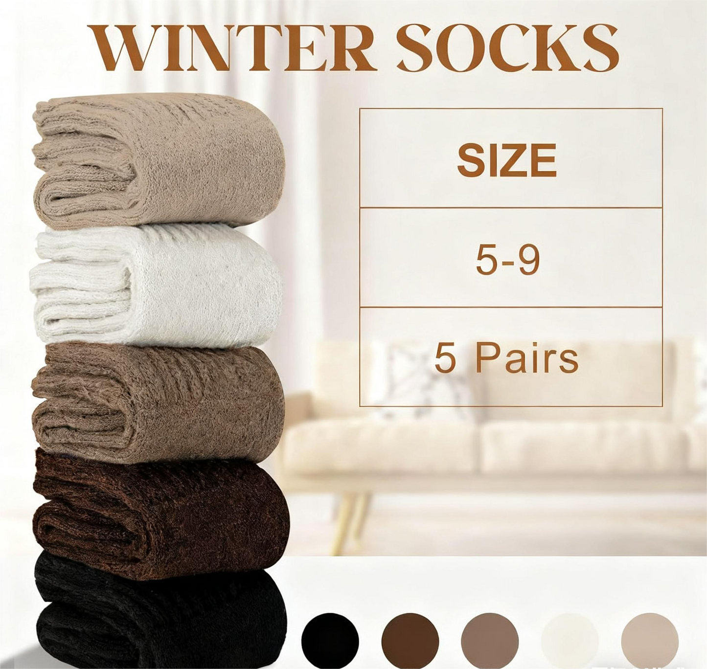 ⚡⚡LAST DAY EACH ONLY £1.99!!🧦5 Pairs Women's Solid Mid-calf Socks🎁