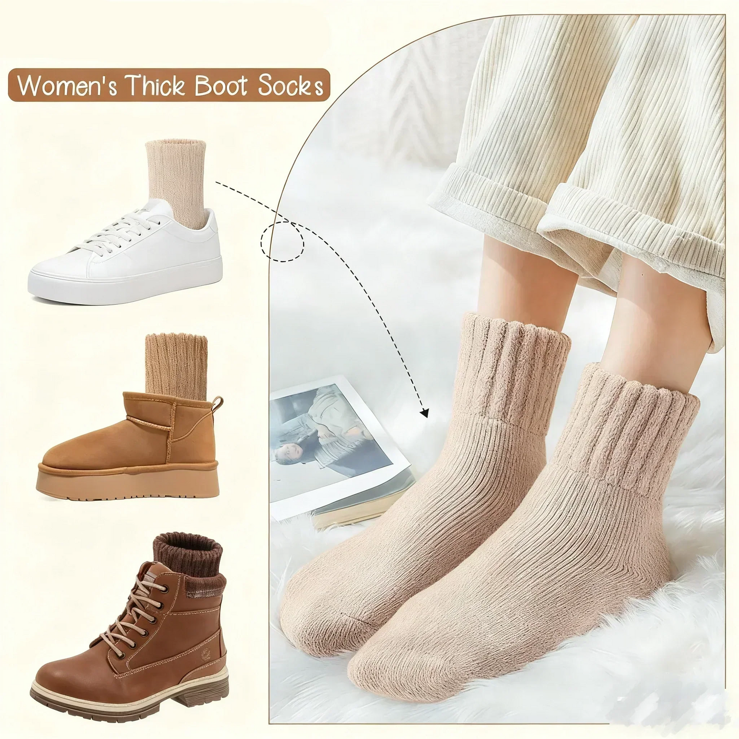 ⚡⚡LAST DAY EACH ONLY £1.99!!🧦5 Pairs Women's Solid Mid-calf Socks🎁