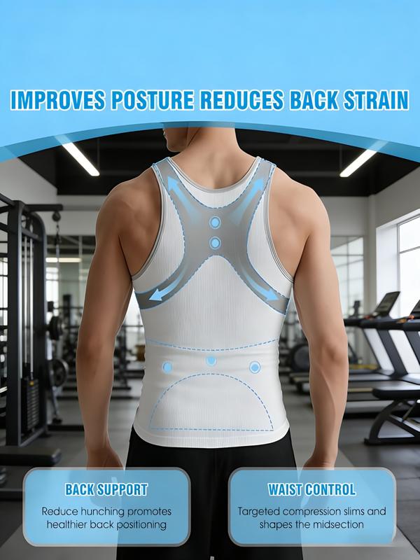 Men's Sleeveless Compression Shirt -Waist Control Compression Tank for Daily Wear