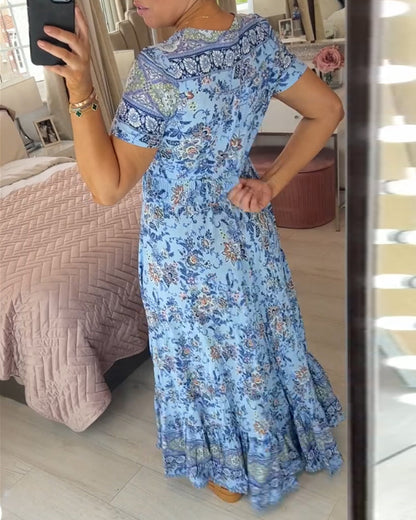 📢📢50% OFF!!⏰Floral Print V-neck Dress