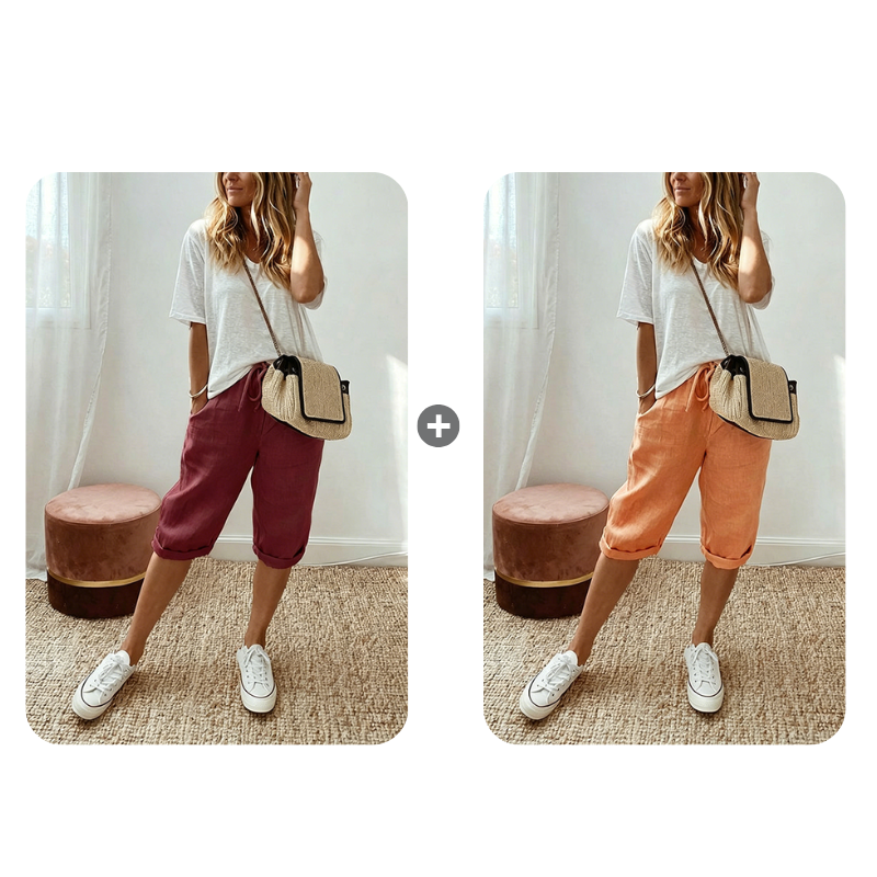 🌈🌈6 New Colours!👖Women's Casual Cotton Linen Capris