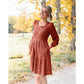 🍂2025 Autumn New Style⏰Women's Square Neck Lantern Sleeve Ribbed Dress