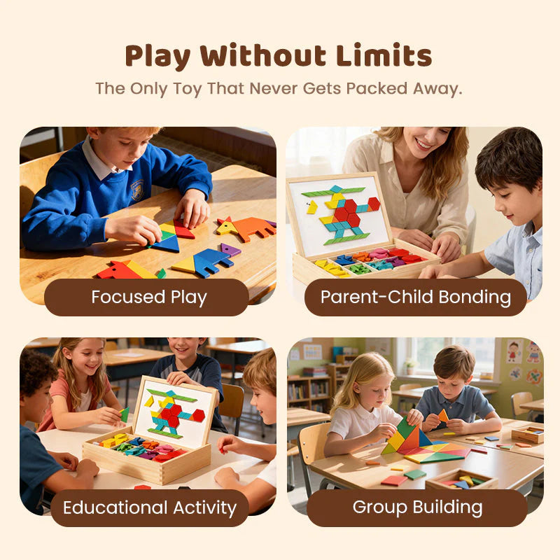 🎁Xmas Sale 50% OFF🔥Wooden Magnetic Pattern Block Puzzle Set🧩