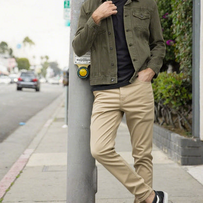 🖤 LAST DAY: 50% OFF! 🖤 Men’s Casual Slim-Fit Solid Color Pants+Belt ❄️
