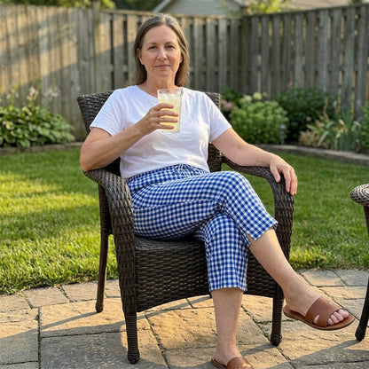Women's Summer Plaid Capri Pants