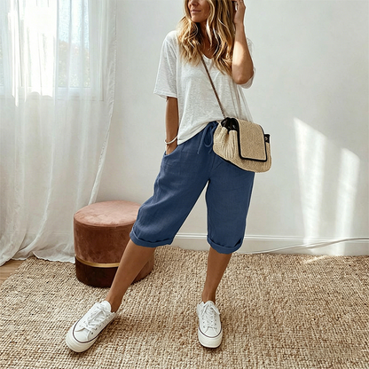 🌈🌈6 New Colours!👖Women's Casual Cotton Linen Capris