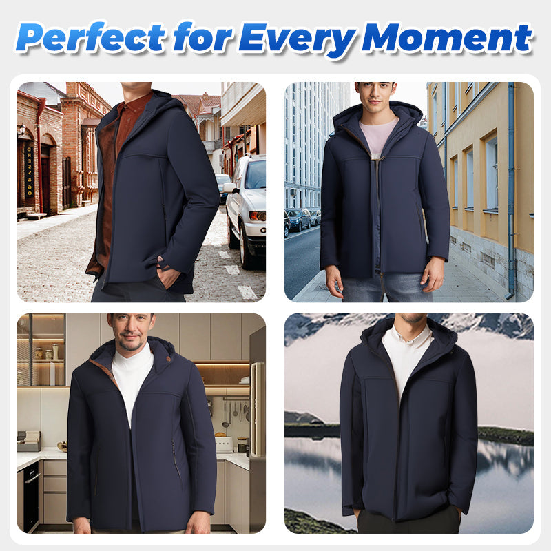 Men’s Thermal Thick Hooded Parka Coat -🧥🔥Windproof, Water-resistant, Maintains body temperature!
