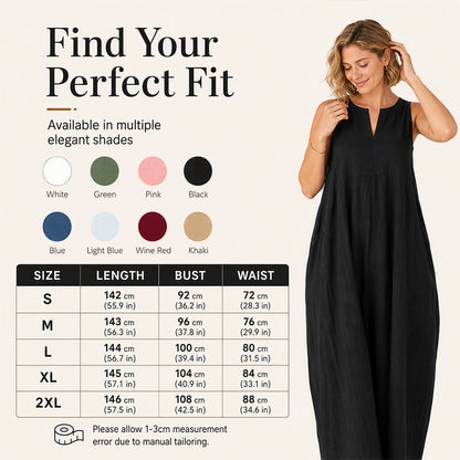 🌸Women's Sleeveless V-Neck Wide-Leg Jumpsuit with Pockets