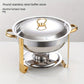 Stainless Steel Chafing Dish Buffet Set 5QT with Fuel Can Rack, Gold Food Warmer for Parties