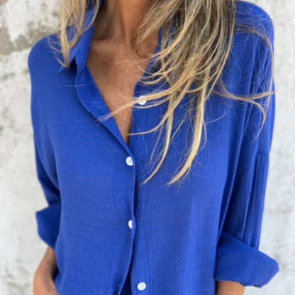 🌸💐 Women's Casual Long Sleeve Shirt & Shorts (2-Piece Set)