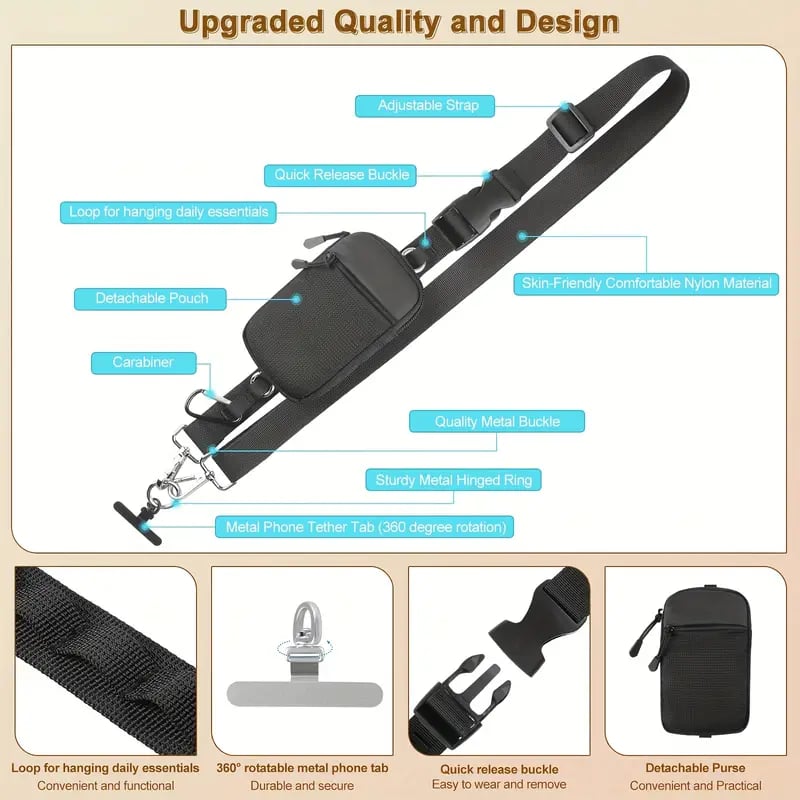 ❣️HOT SALE 50% OFF📱Plus Size Crossbody Phone Lanyard Bag - Adjustable Length, Unisex Universal Fit for Plus Size Men Women🎒