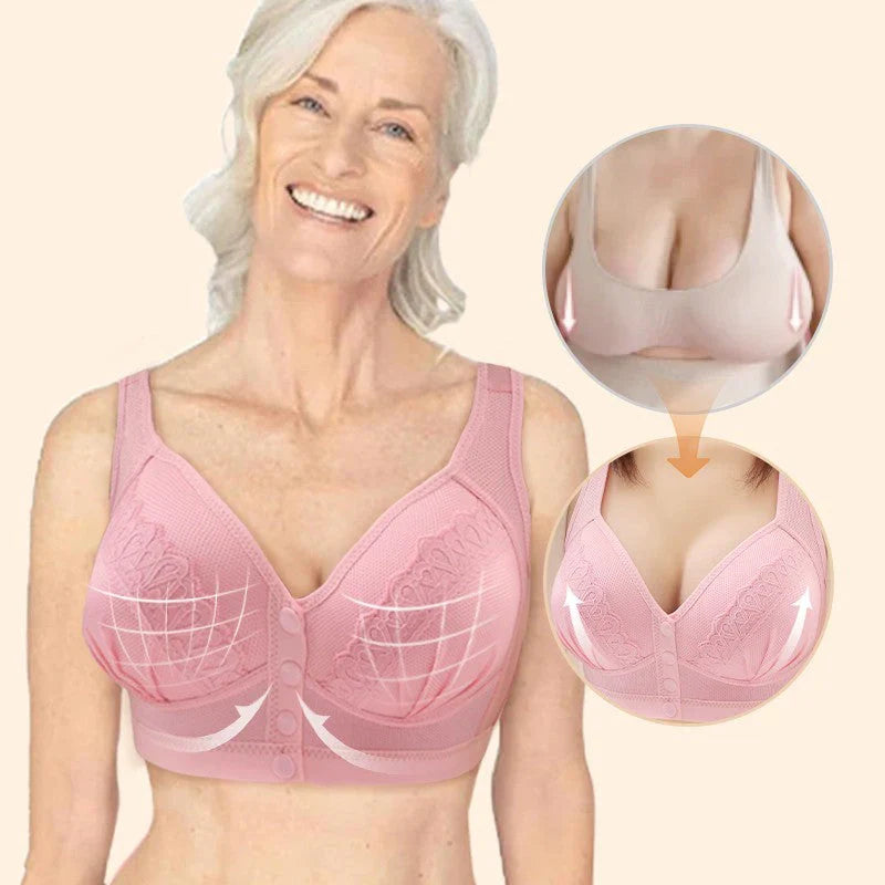 📢📢50% OFF!!⏰⏰Front Button Breathable Skin-Friendly Cotton Bra