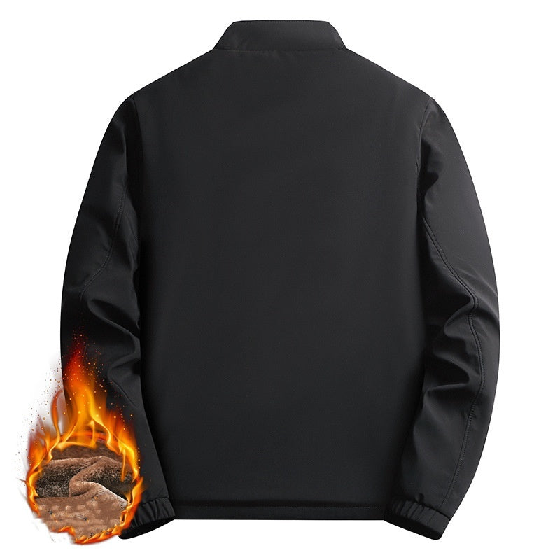 Men's Solid Color Zip Up Warm Jacket -💪Anti-wrinkle, windproof, rainproof and snowproof!