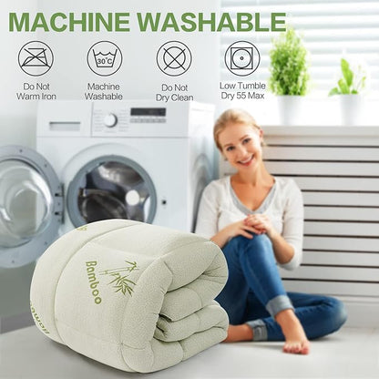 ✨50% OFF!! 💚🛌Premium Viscose Made from Bamboo Twin Size Mattress Topper for Back Pain,1200 GSM Quilted Fitted Extra Thick Mattress Pad,Pillow Top Mattress Cover🌸